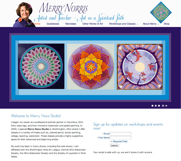 MerryNovaStudio.com website and Facebook page